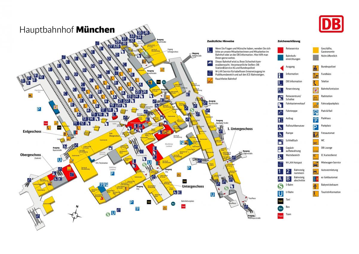мюнхен hbf платформ газрын зураг
