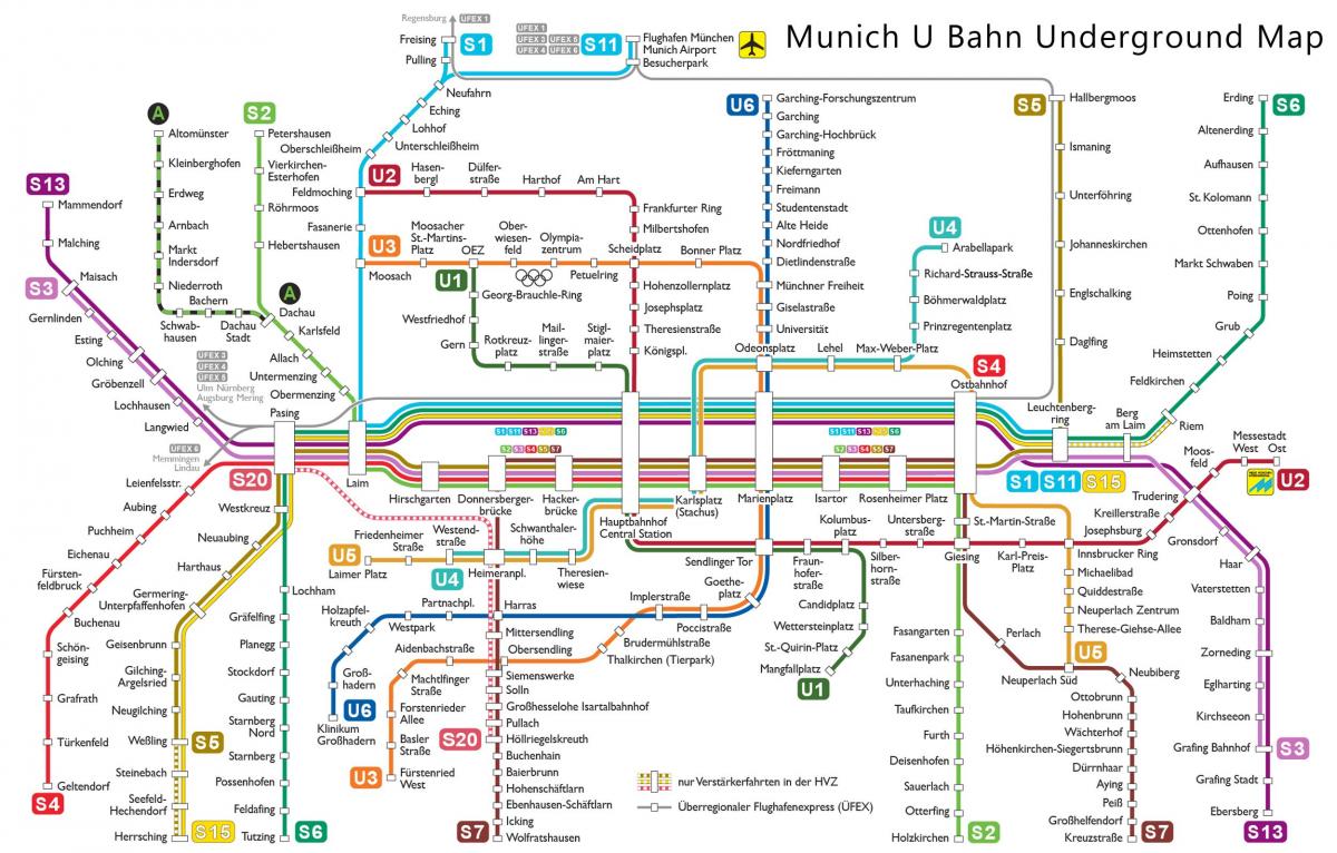 u-bahn munchen газрын зураг