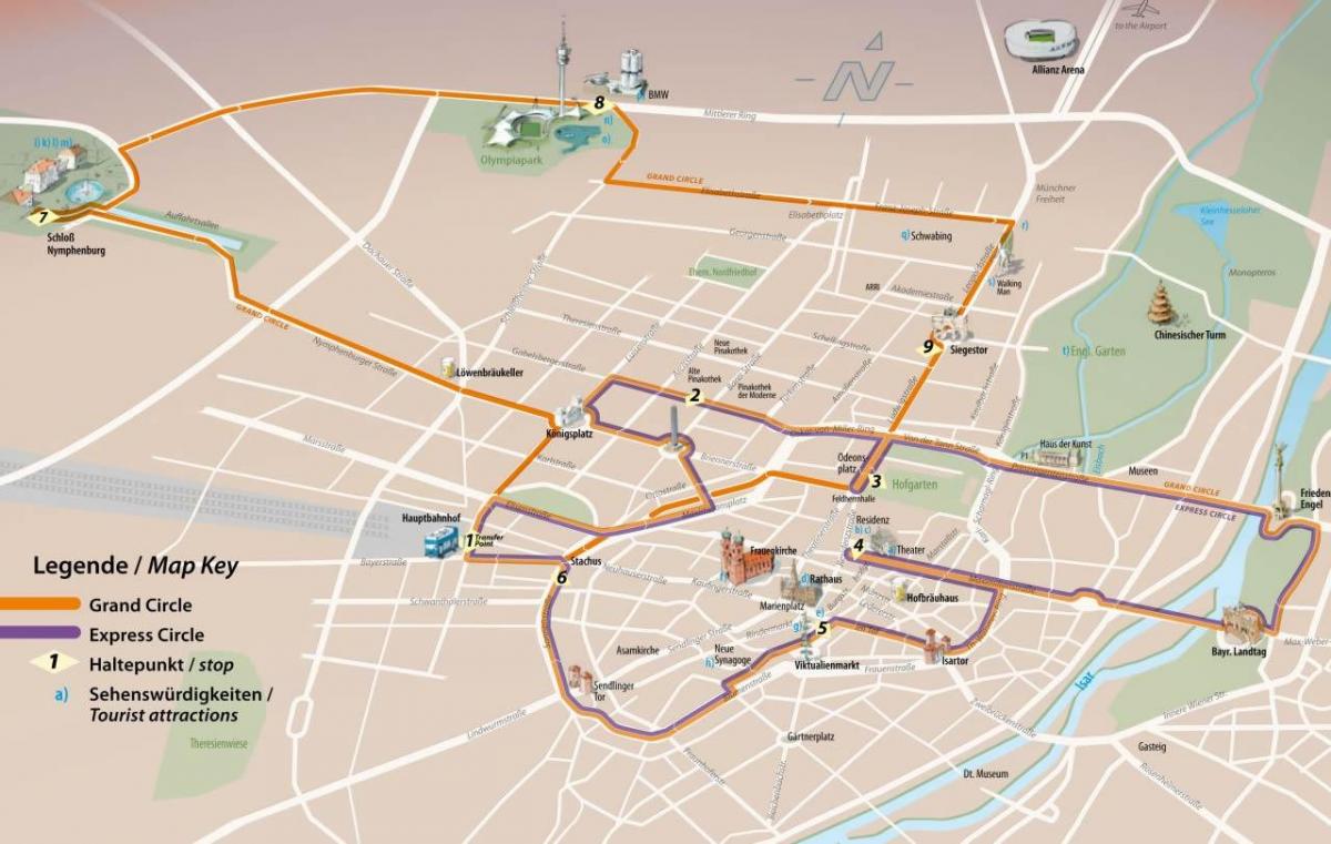 төв, автобусны буудал мюнхен газрын зураг